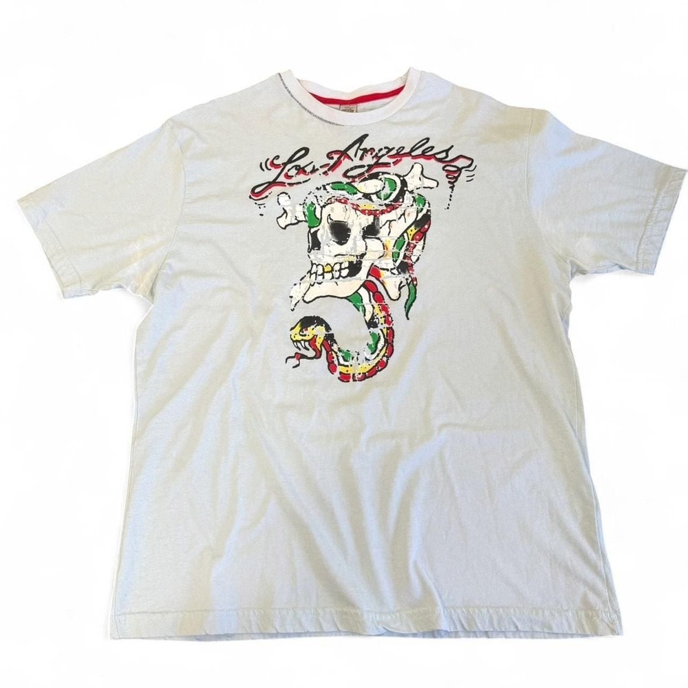 Vintage Ed Hardy Skull & Snake Graphic Tee - Los Angeles London Y2K XXL